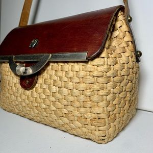 Etienne Aigner vintage wicker and leather purse